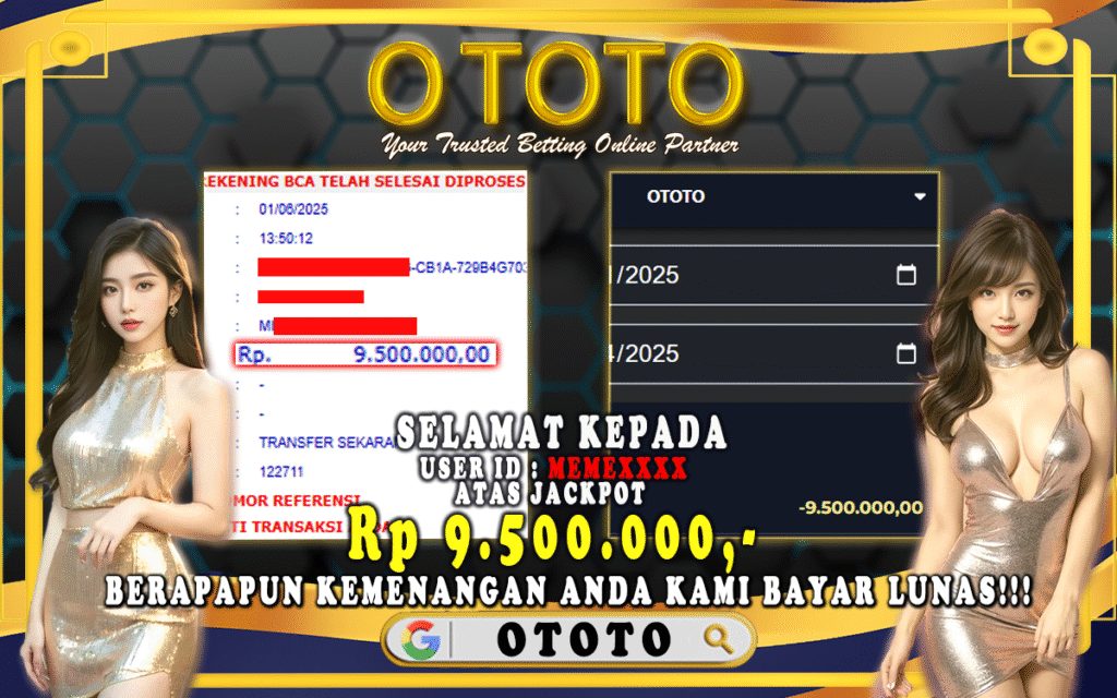 Bukti bayar lunas ototo4d dan ototo